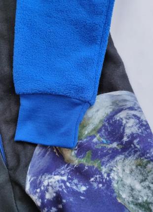 Теплая флисовая пижама кигуруми домашний костюм космос планеты nasa 110, 116 см,  на 5, 6 лет3 фото