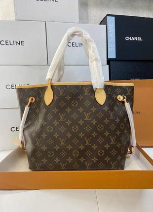 Жіноча шкіряна сумка louis vuitton neverfull monogram