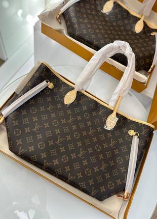 Женская кожаная сумка louis vuitton neverfull monogram8 фото