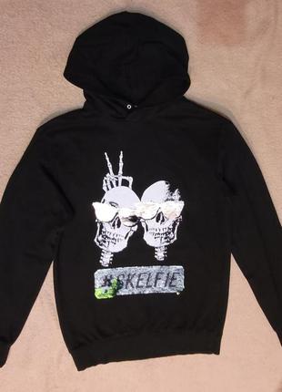 Толстовка худи с черепами h&m2 фото