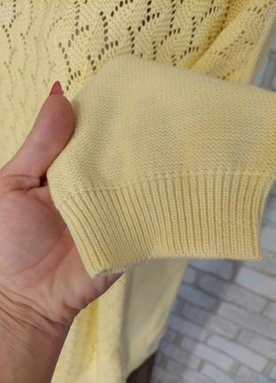 Новый просторный свитер/кофта на 50% хлопок с мягкой вязки в жёлтом цвете,размер 6хл-7хл7 фото