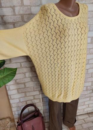 Новый просторный свитер/кофта на 50% хлопок с мягкой вязки в жёлтом цвете,размер 6хл-7хл5 фото