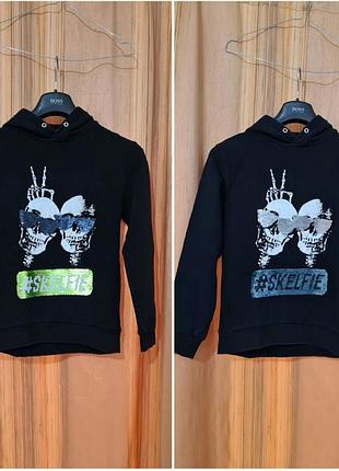 Толстовка худи с черепами h&m1 фото