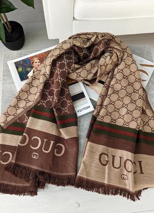 Женский палантин шарф gucci двусторонний люкс качество