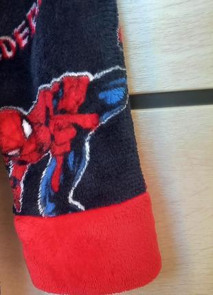 Теплый махровый пушистый плюшевый банный халат spider-man спайдермен человек-паук 3-4 года 1042 фото