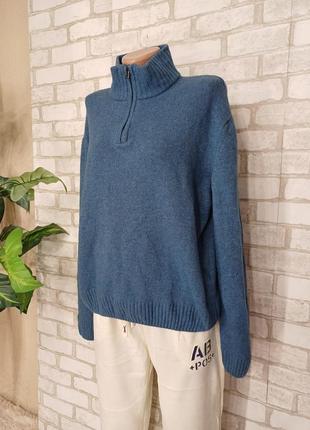 Новый мега теплый свитер/кофта на 70 % шерсть в синем, размер 2-4 хл4 фото