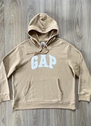 Мужская оригинальная тёплая хлопковая худи с нашивкой gap