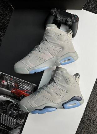 Шикарні чоловічі кросівки "nike air jordan retro 6 grey sky"