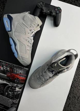 Шикарные мужские кроссовки "nike air jordan retro 6 grey sky"2 фото