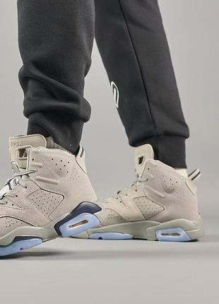 Шикарные мужские кроссовки "nike air jordan retro 6 grey sky"6 фото