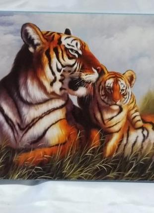 Картина репродукція на полотні "тигри"