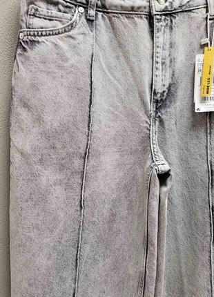 Широкие серые джинсы с высокой посадкой mango - 3810 фото