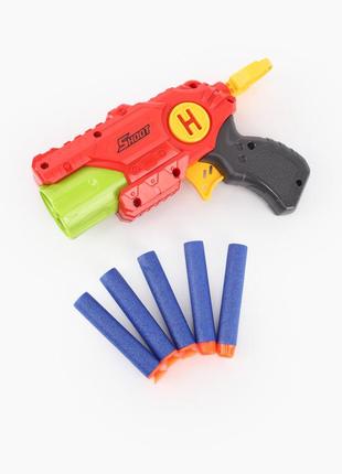 Игрушка детская пистолет стреляет поролоновыми шарами, 2 цвета, 825a