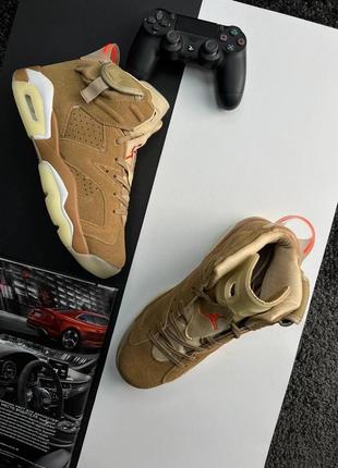 Шикарные мужские кроссовки "nike air jordan retro 6 sand orange "2 фото