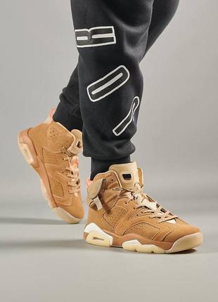 Шикарные мужские кроссовки "nike air jordan retro 6 sand orange "7 фото