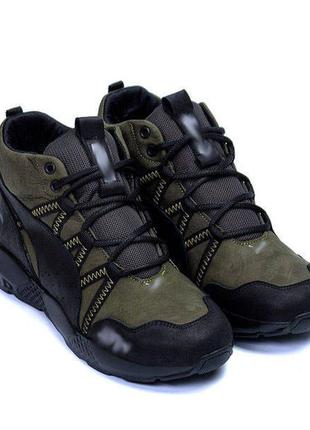 Чоловічі зимові черевики runner olive3 фото