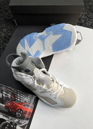 Шикарные мужские кроссовки "nike air jordan retro 6 white sky"4 фото