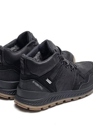 Чоловічі зимові шкіряні кросівки е-series clasic black7 фото
