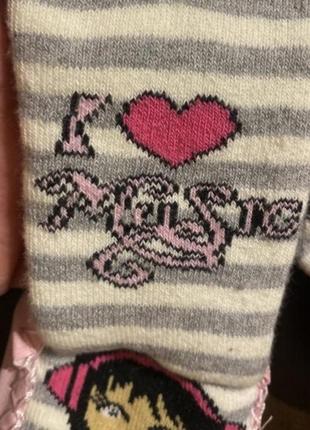 Детские носки-чешки, носки на подошве девочки, носки с мишкой, махровые носки простроченные, носки-чешки3 фото