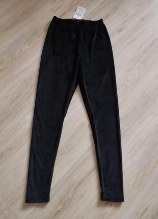🖤 велюровые лосины на меху. черные теплые