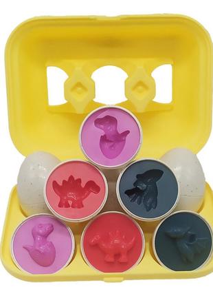 Игрушка развивающая сортер 3d динозавры 6 штук, 41750