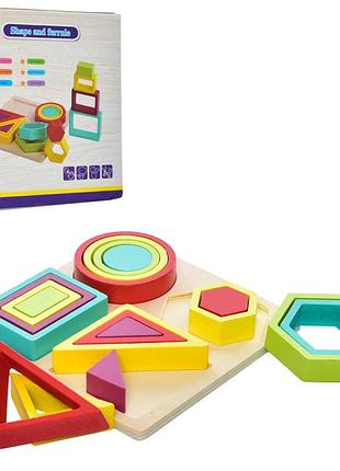 Дерев'яна іграшка bambi, 18 фігур геометрика, md1717