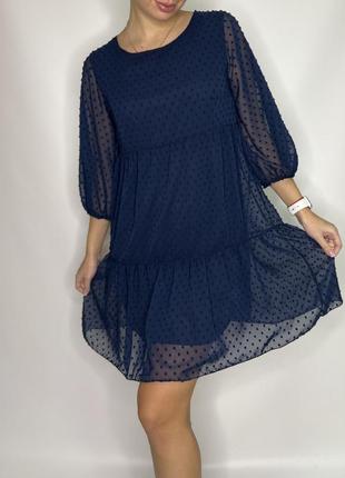 Жіноча синя сукня5 фото