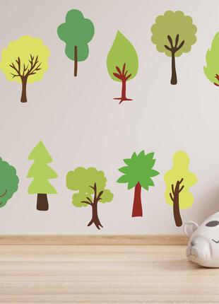 Виниловая интерьерная наклейка цветная декор на стену, обои и другие поверхности "дерева. зеленые1 фото