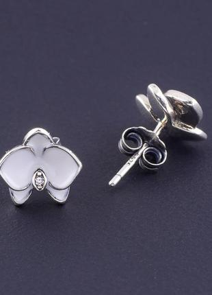 Сережки срібло гвоздики орхідея пандора pandora