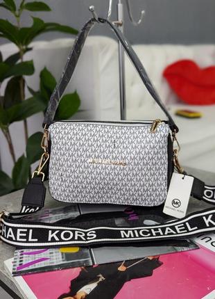 Жіноча сумка кросс-боді michael kors  широкий ремінь люкс якість