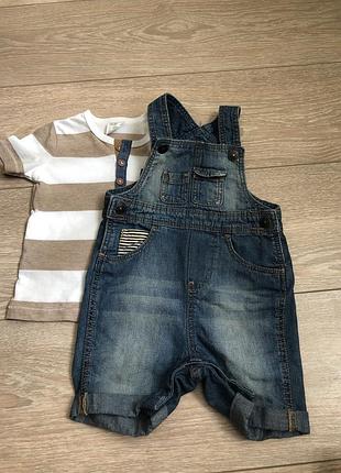 Джинсовий комбінезон шорти h&m p.4-6міс