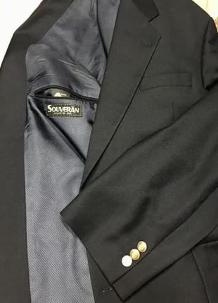 Пиджак 56-58 р шерстяной темно синий souverain итальялия8 фото