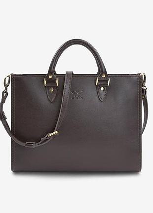 Сумка женская кожаная а4 коричневая krast fency