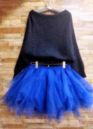 Красивая. невероятно эффектная юбка-пачка. цвет ультрамарин электрик.4 фото