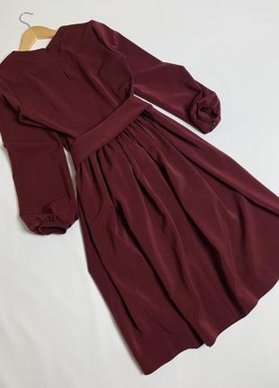 Сукня у винному кольорі3 фото