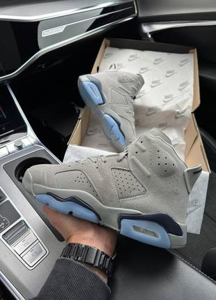 Мужские кроссовки nike air jordan retro 6 gray sky4 фото