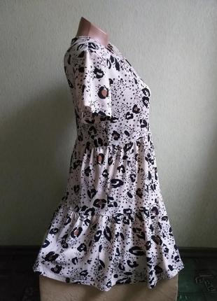 Платье клеш. туника с баской. леопардовый, айвори, бежевый, черный, коричневый.2 фото