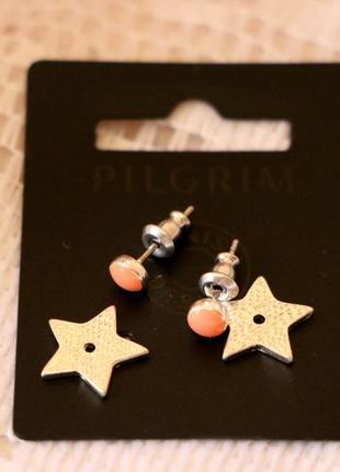 Серьги гвоздики 2 в 1 pilgrim дания элитная ювелирная бижутерия3 фото