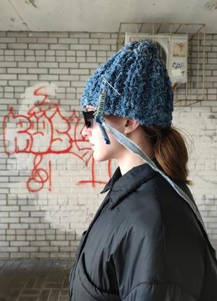Upcycle knitted hat2 фото