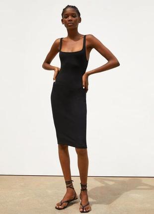 Повсякденна сукня міді з квадратним вирізом