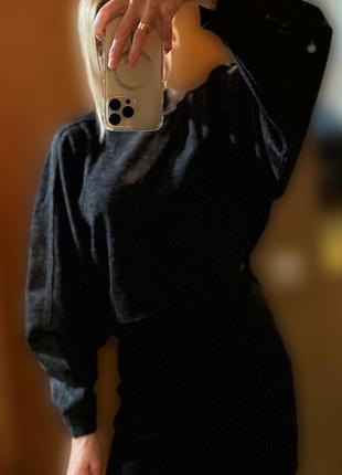 Primark реглан свитер кофта широкий рукав укороченный кроп воротник стойка8 фото