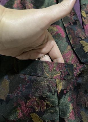 Жилетка костюмная винтажная на пуговицах листья с бордовым-m, l4 фото