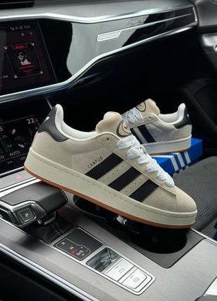 Мужские кроссовки adidas originals campus beige black gum