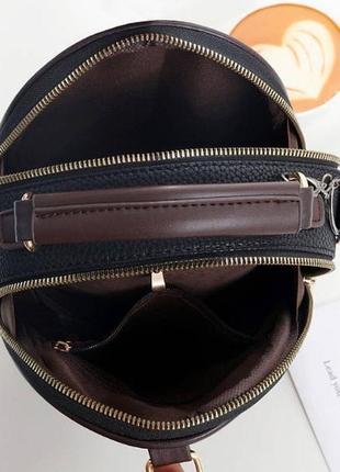 Женская маленькая сумочка с меховым брелком, мини-сумка с меховой подвеской, сумка эко кожа черный6 фото