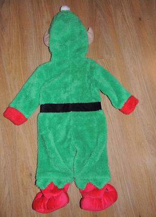 Костюм человечек ромпер 9-18 міс кигуруми теплий теплый плюшевый гнома ельфа новорічний новогодний санта ромпер кігурумі7 фото