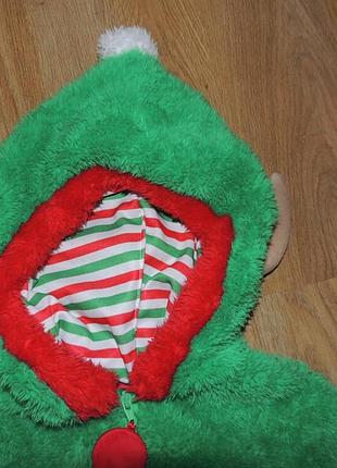 Костюм человечек ромпер 9-18 міс кигуруми теплий теплый плюшевый гнома ельфа новорічний новогодний санта ромпер кігурумі3 фото