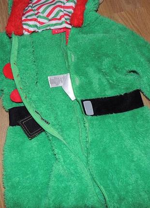 Костюм человечек ромпер 9-18 міс кигуруми теплий теплый плюшевый гнома ельфа новорічний новогодний санта ромпер кігурумі5 фото