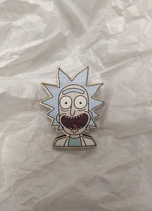 Дерев'яний значок пін рік rick and morty