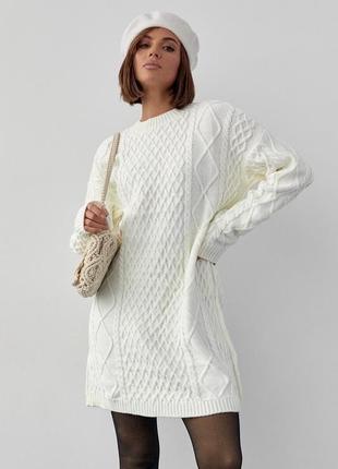 Свитер свитер платье туника удлиненный вязаный мягкий теплый кофта джемпер оверсайз объемный стильный тренд базовый однотон зара zara7 фото