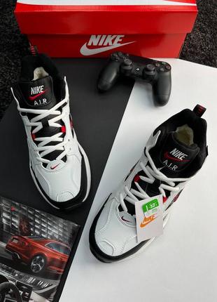 Кросівки зимні чоловічі найк м2к, nike Metallic m2k tekno white black white red, мужские зимние кроссовки найк с мехом7 фото